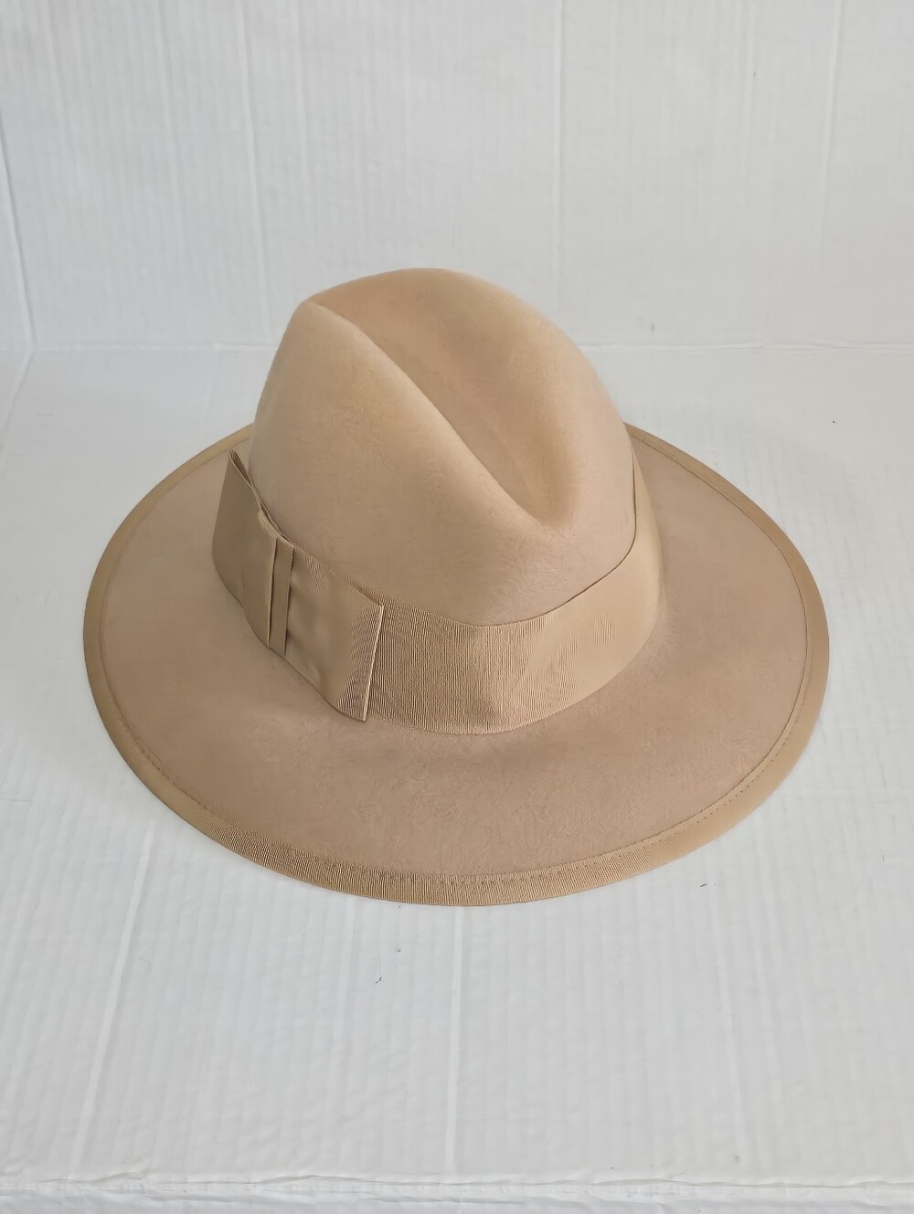 Vintage Betmar New York Wool Rancher Fedora Hat Tan Wide Brim Old Money One Size